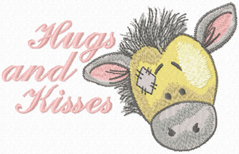 Hugs and kisses machine embroidery design